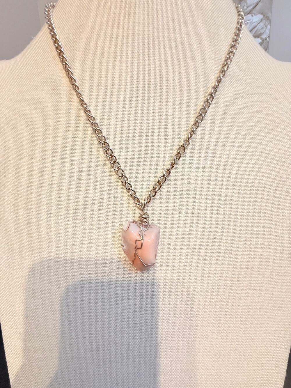 Vintage Ocean Jasper Pendant Necklace 21”